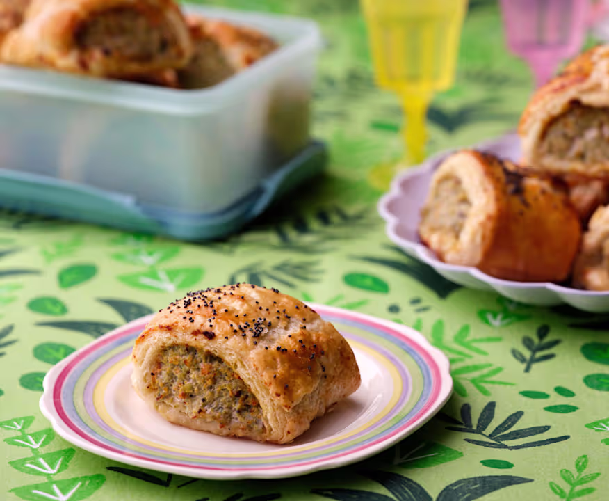 Vegetable-packed sausage rolls